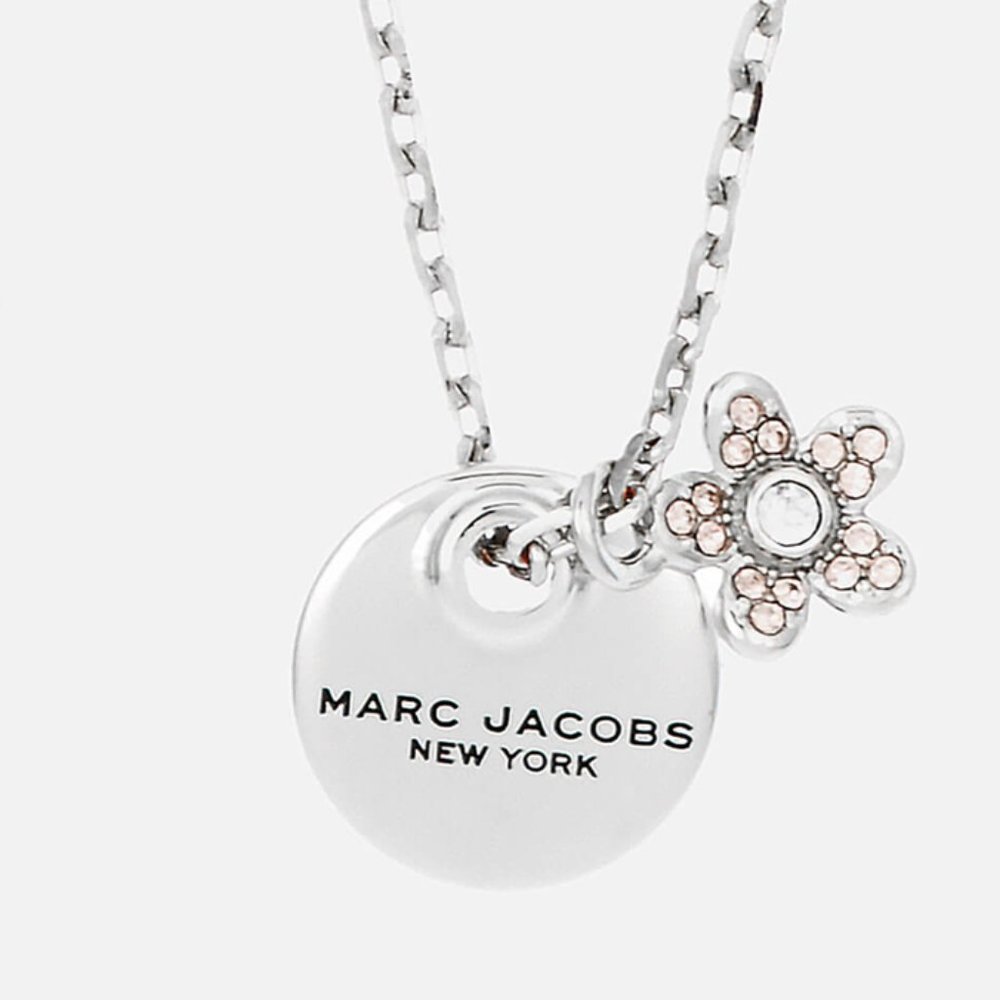 Marc Jacobs MJ Coin Crystal Pendant  Silver-Tone